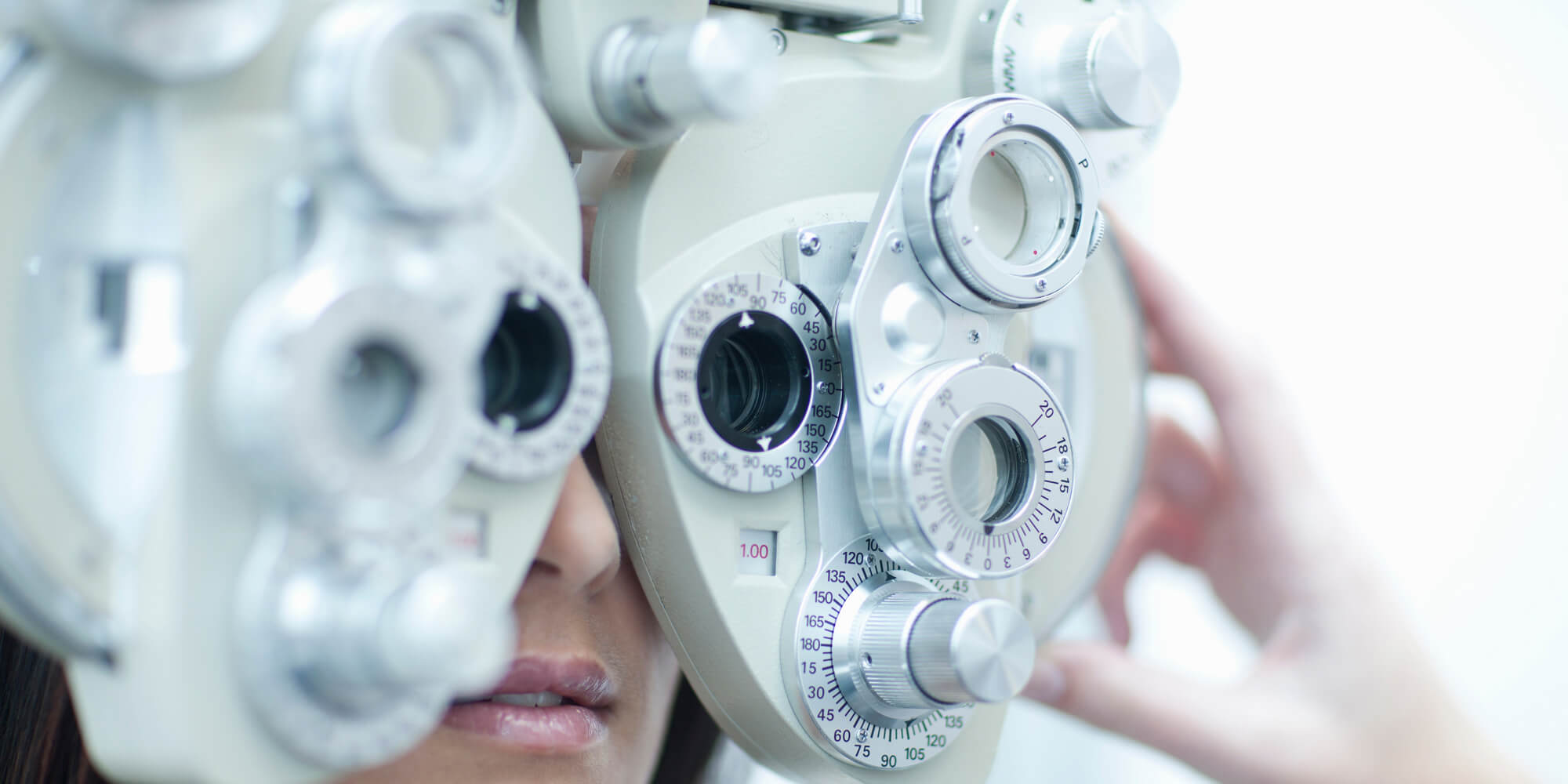 Patient undergoing a vision test