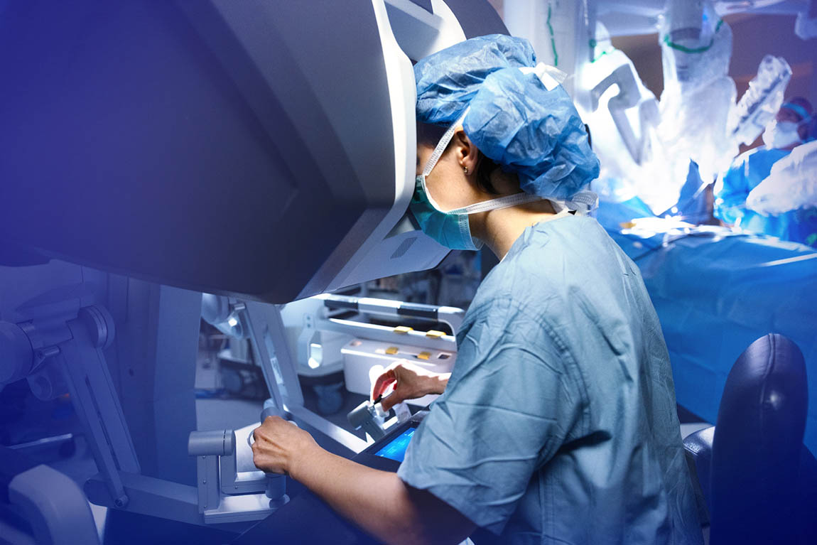 Transplant surgeon performing surgery