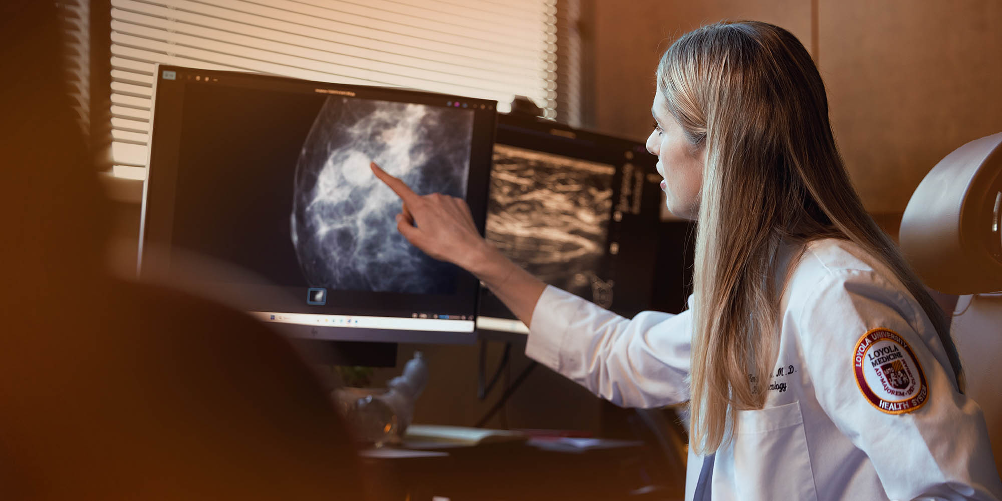 Oncologist reviewing MRI