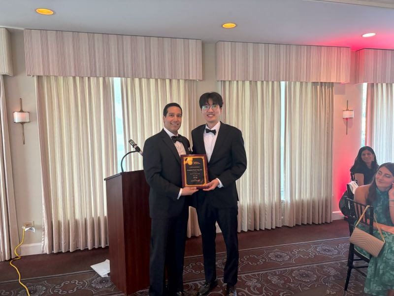 receiving award