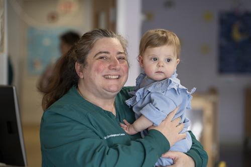 Gottlieb Child Development Center (GCDC) staff care for young children. 