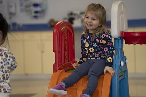 Preschoolers and toddlers enjoy play time at GCDC. 