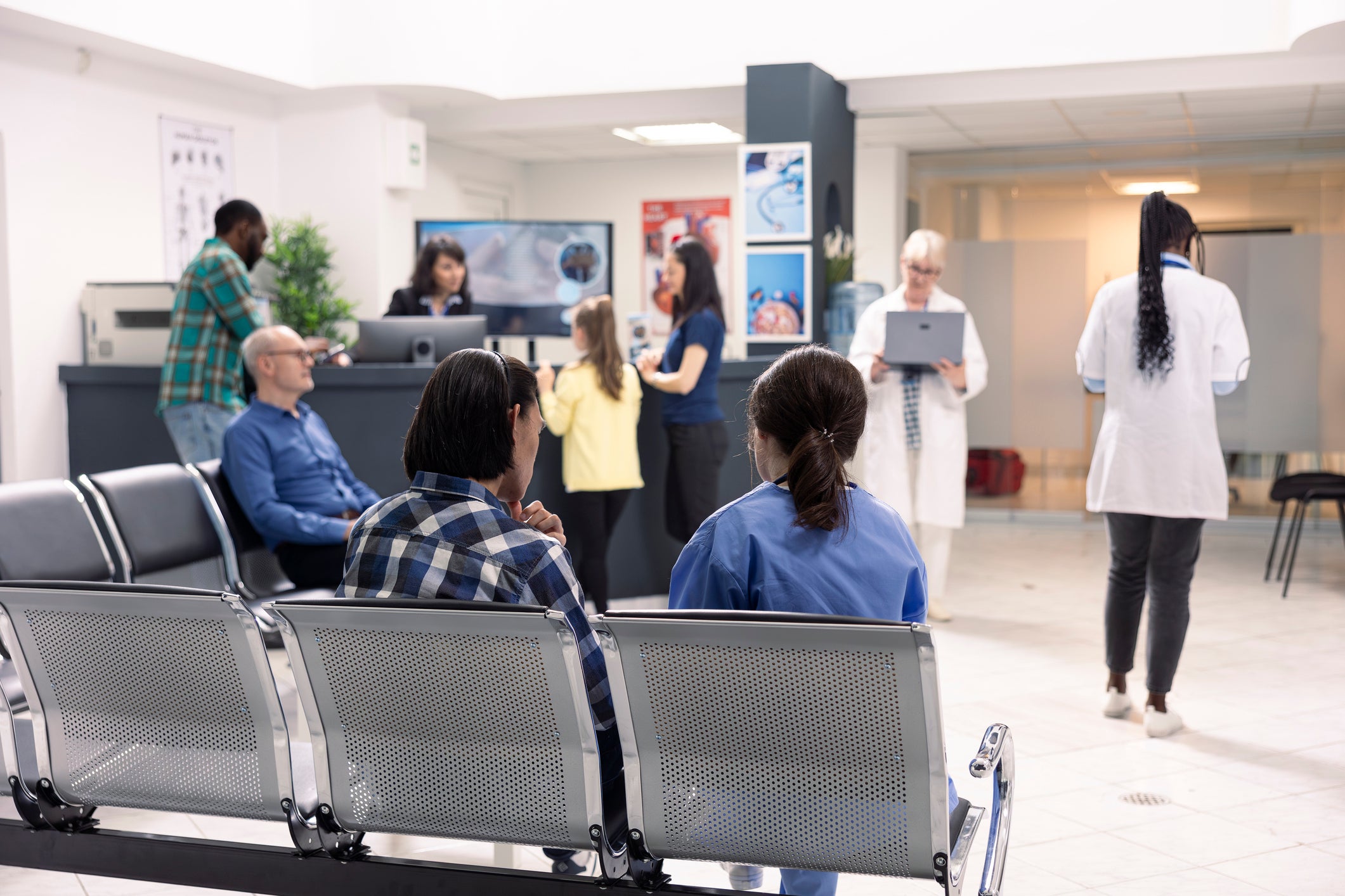 Patients sitting in the ER