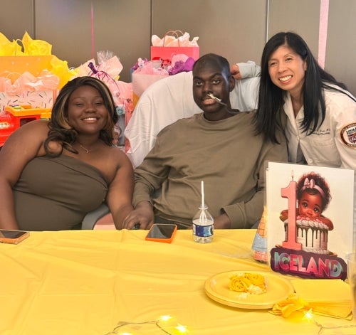 Loyola Oncologist Dr. Stephanie Tsai, celebrated alongside the happy family. 
