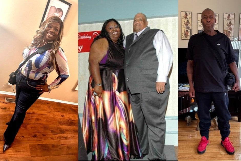 Collage of images featuring siblings Tracy and Robert