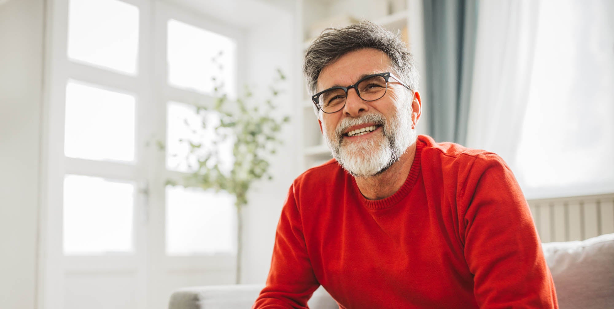 Middle aged man smiling