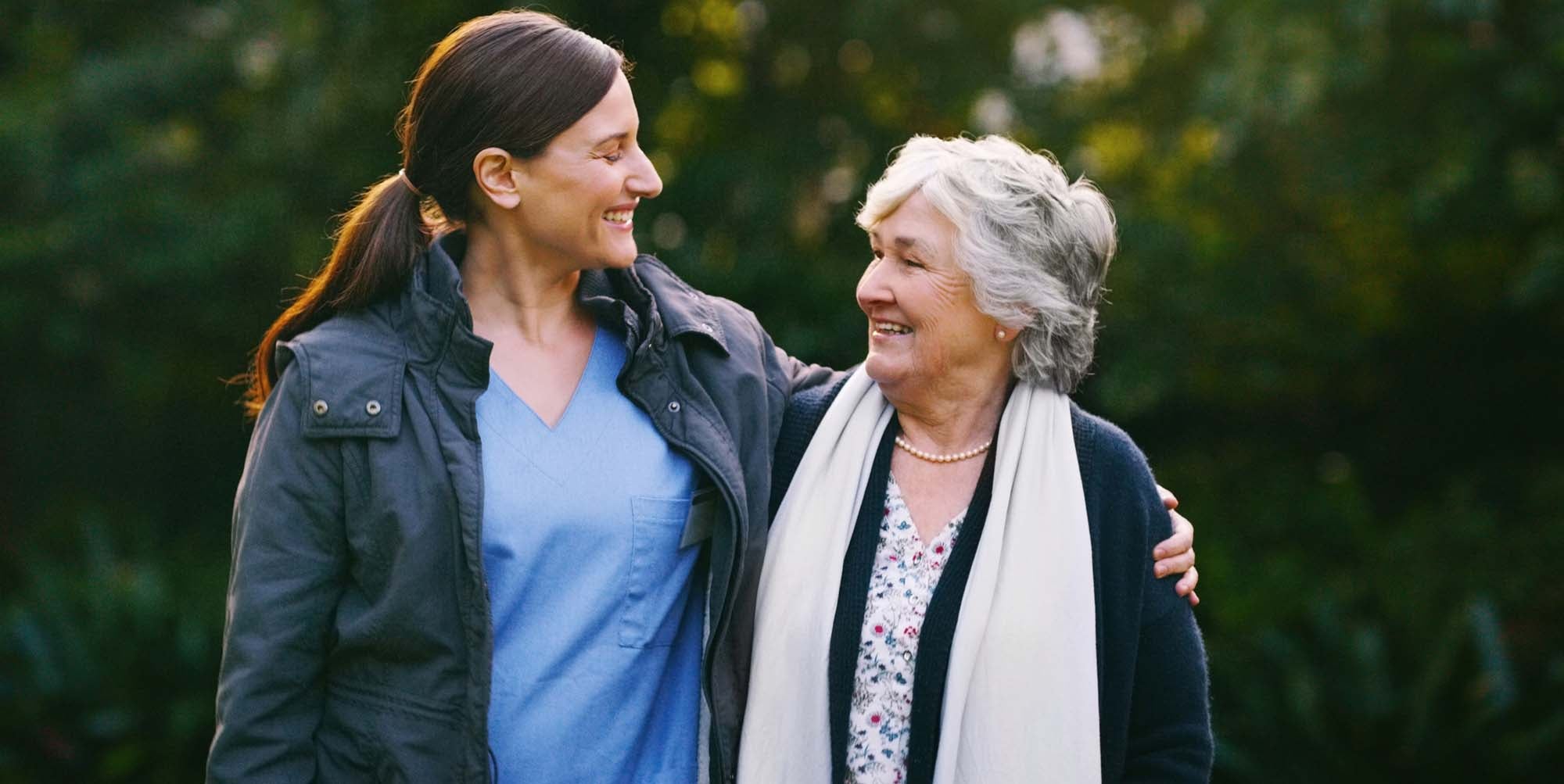 Mother and daughter embracing