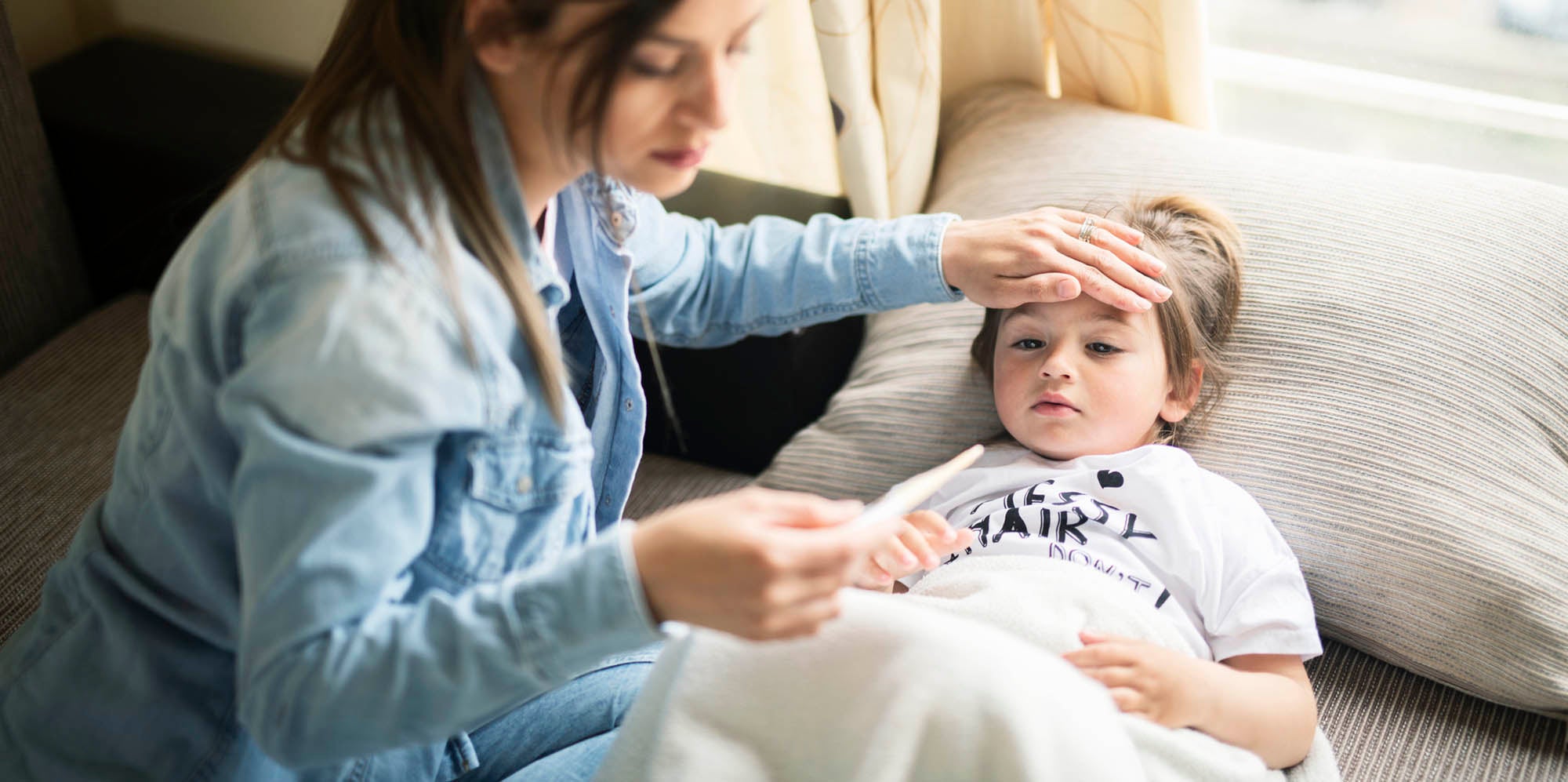 Doctor checking on child